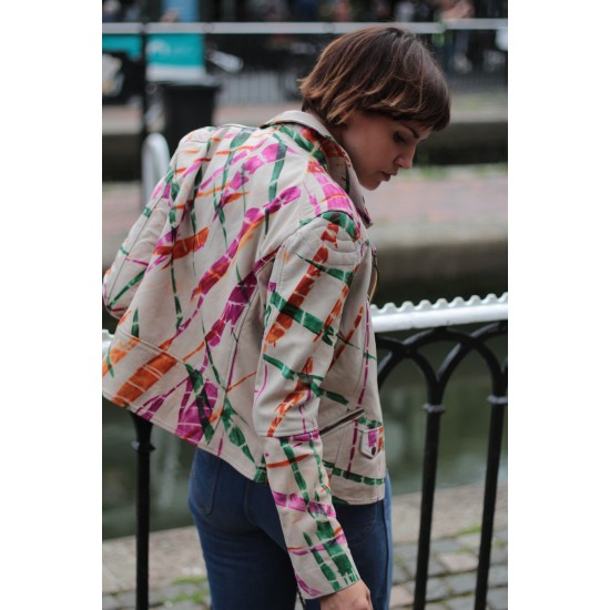 Biker Jacket Tie-dye Leather 